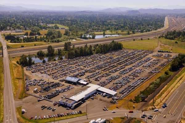 B&R autowrecking Eugene Oregon Aerial 