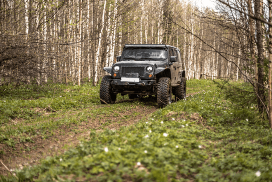 Jeep Wrangler on Trail